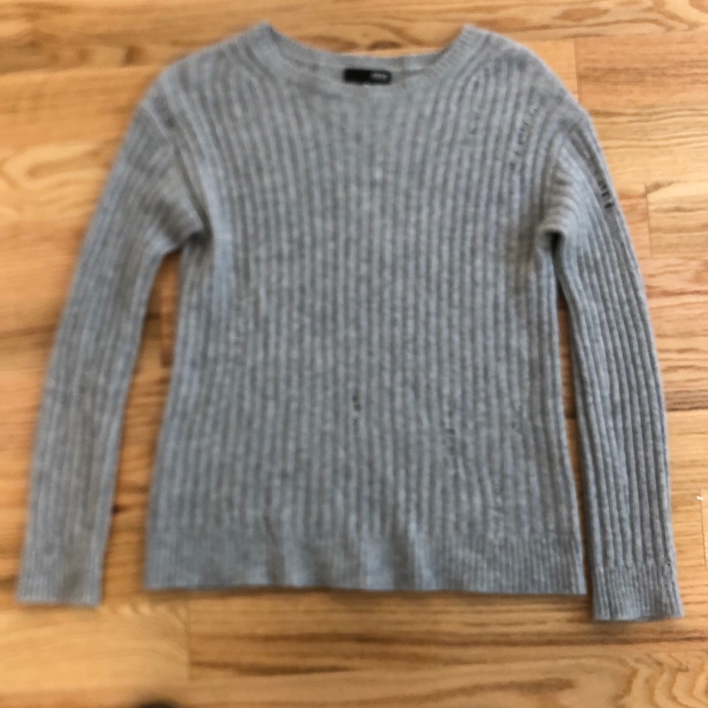 Aqua Distressed Cashmere Sweater